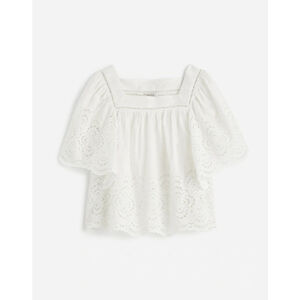 NWT Madewell Flutter-Sleeve Top size XS in white NV198